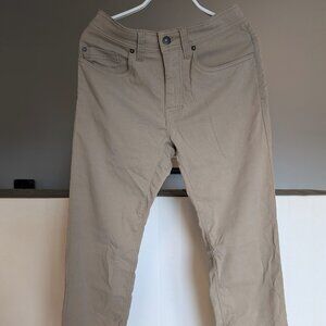 Prana Brion slim fit 5 pocket pants Dark Khaki 28W 30L